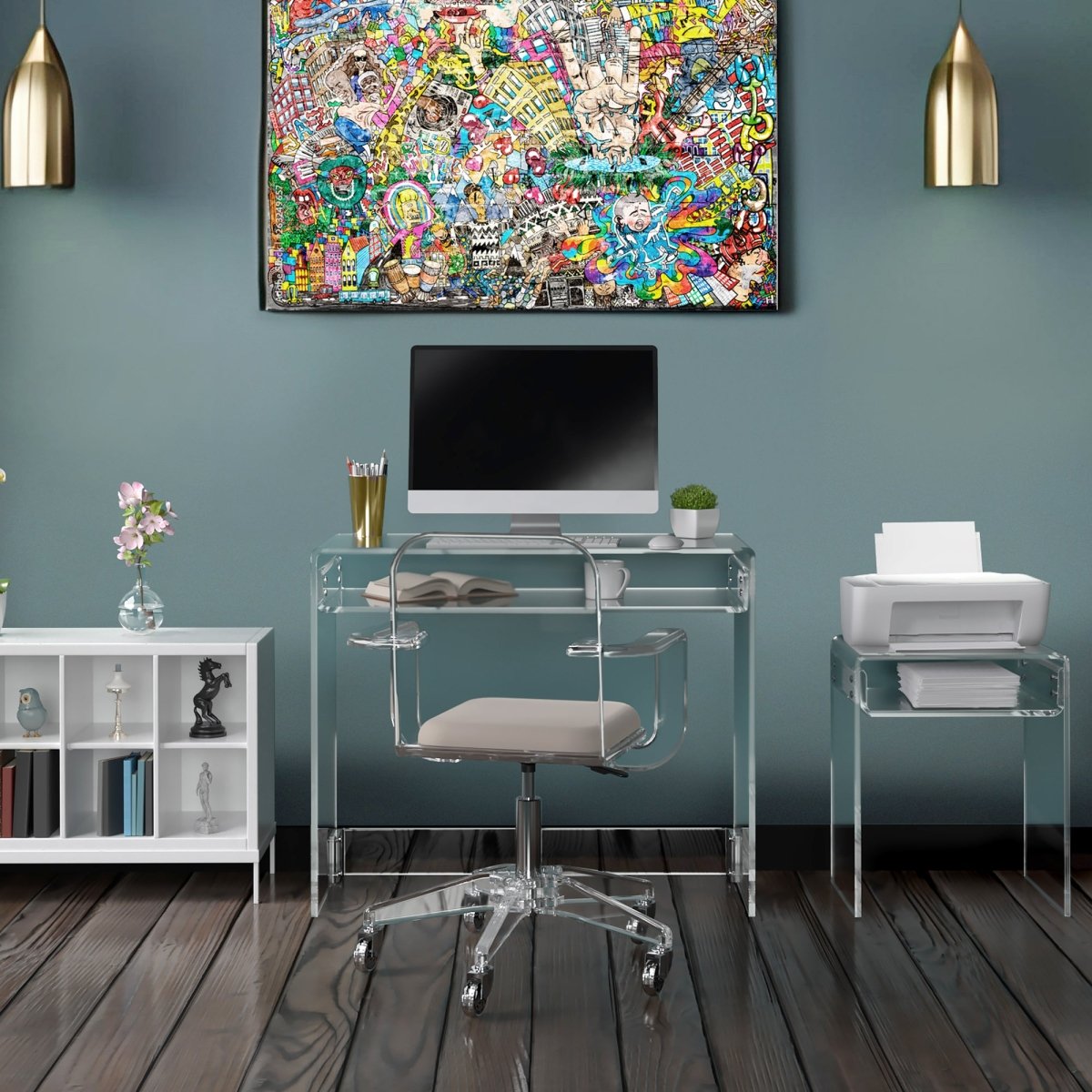 Waterfall Desk and Waterfall Office Chair Set - Stauber Furnishings